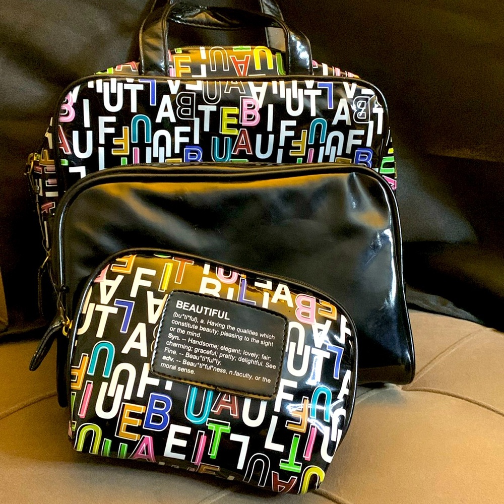 Beautiful Letter Purse, make up bag plus black toiletry bag accessory
